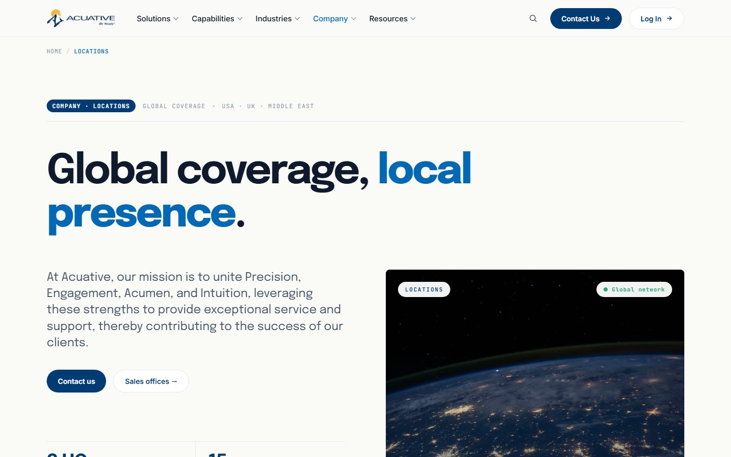 Global locations page